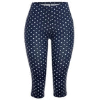 Vintage Polka Dot Two Piece Set Strapless Tube Top And Capri Pants