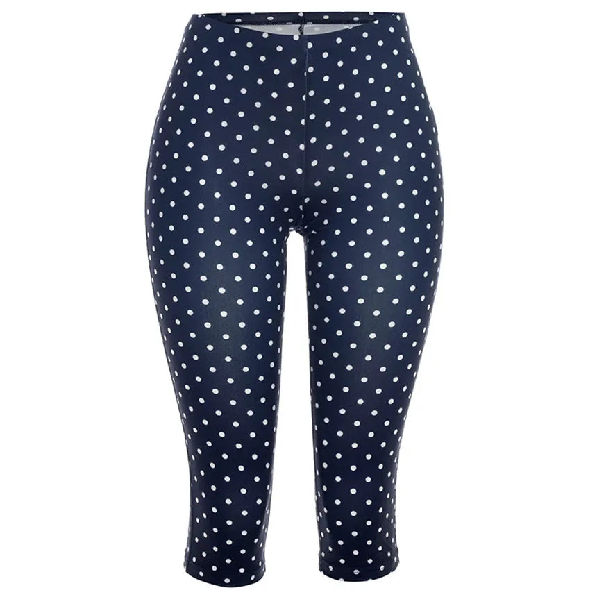 Vintage Polka Dot Two Piece Set Strapless Tube Top And Capri Pants