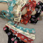 Ultrathin Sheer Push Up Bra Set With Embroidery For Women Delicate Lingerie