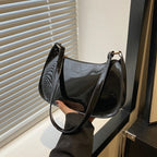 Retro Solid PU Leather Shoulder Bag For Women Chic Casual Hobo