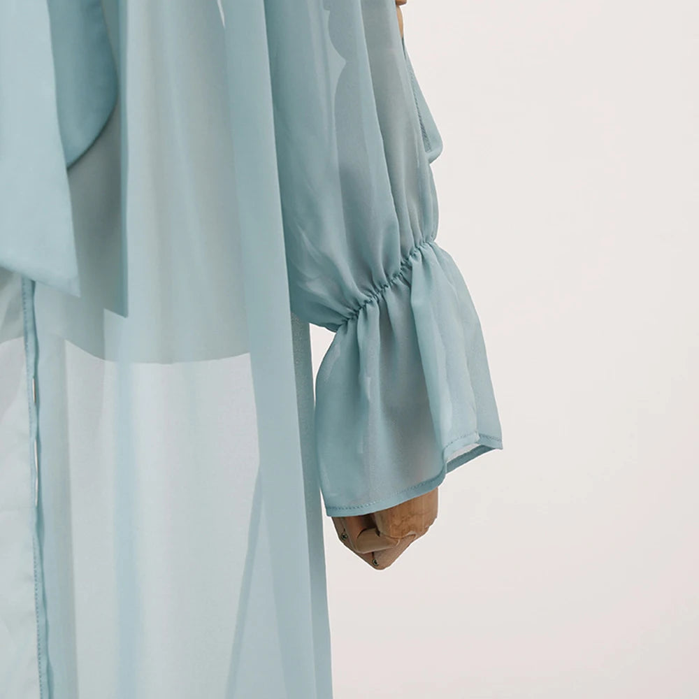 Off Shoulder Chiffon Blouse With Lightweight Fit Asymmetrical Hem And Bow Detail