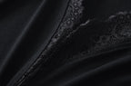 Lace Splice Long Sleeve Vneck Top For Night Out Chic
