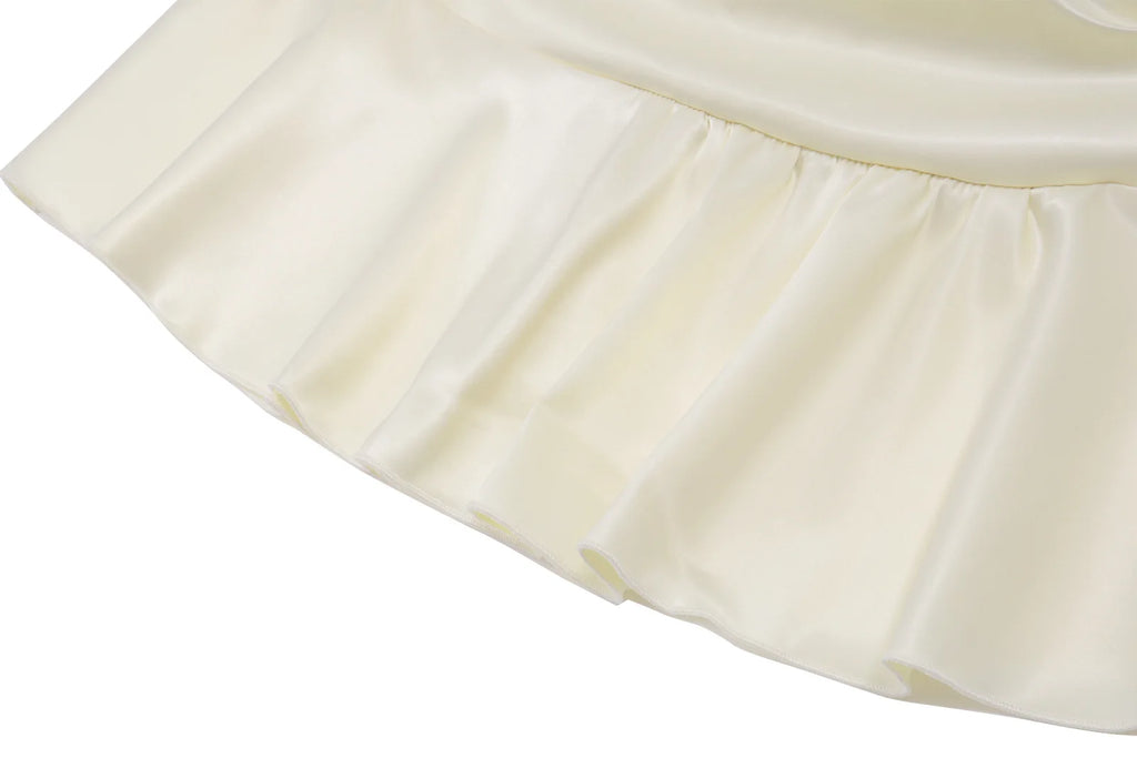 Two Piece Set Slim Top And Pleated Skirt With Ruffles