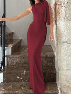 Sleeveless Bodycon Maxi Dress - Patchwork O-Neck