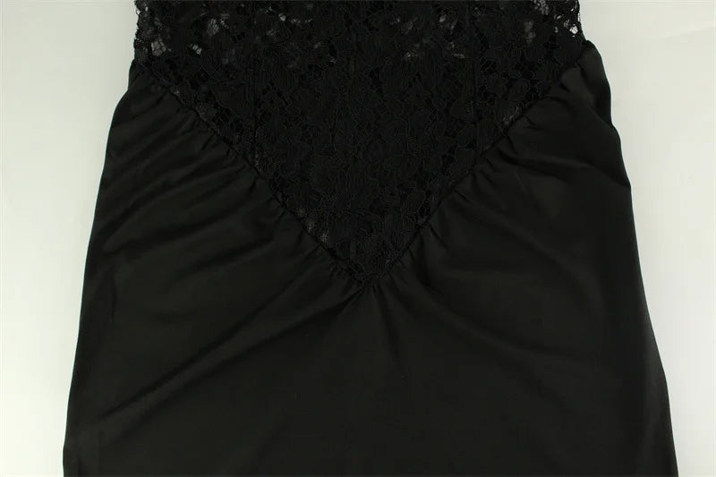 Elegant Lace Patchwork Sleeveless Dress For Women Chic Sheath Style With Hip Wrap