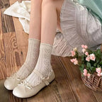 Lolita Inspired Mary Jane Flats With Bow Lace Pu Leather Soft Sole Slip On