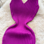 Wrap Knit Maxi Dress With Side Split