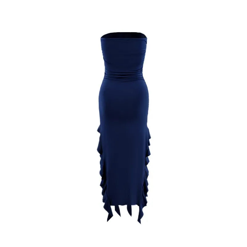 Tube Top Strapless Sexy Midi Dress