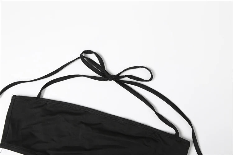 Midnight Halter Camisole Set With Shirred Pants