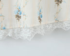 Romantic Apricot Floral Print Bow Ruched Midi Dress With Lace Lining For Women And Elegant Silhouette