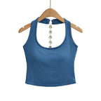 Midnight Y2K Backless Chain Cutout Strapless Tank Top