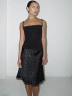 Patchwork Lace Print Polka Dot Women High Waist A-line Mini Skirt
