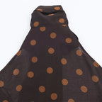 Polka Dot Off Shoulder Tank Top With Lace Up Bow Backless Sleeveless