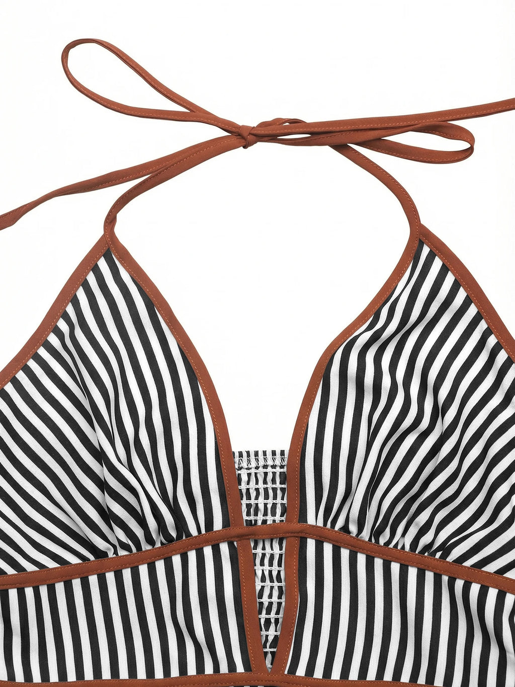 Sea Breeze Striped Deep V Beach Dress With Backless Sleeveless Maxi
