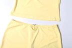 Two Piece Set With Hollow Camisole And Shorts