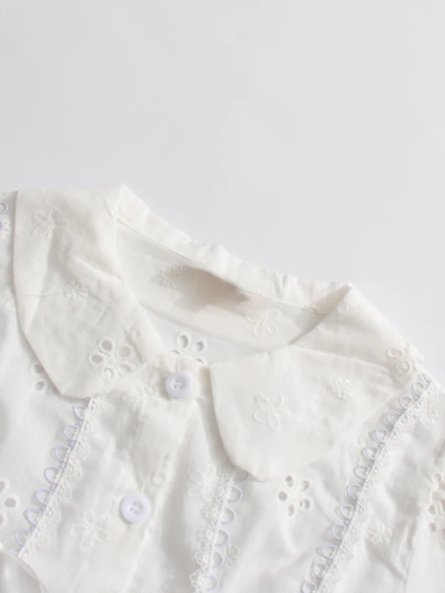 Soft Spliced Button Blouse With Lapel Collar