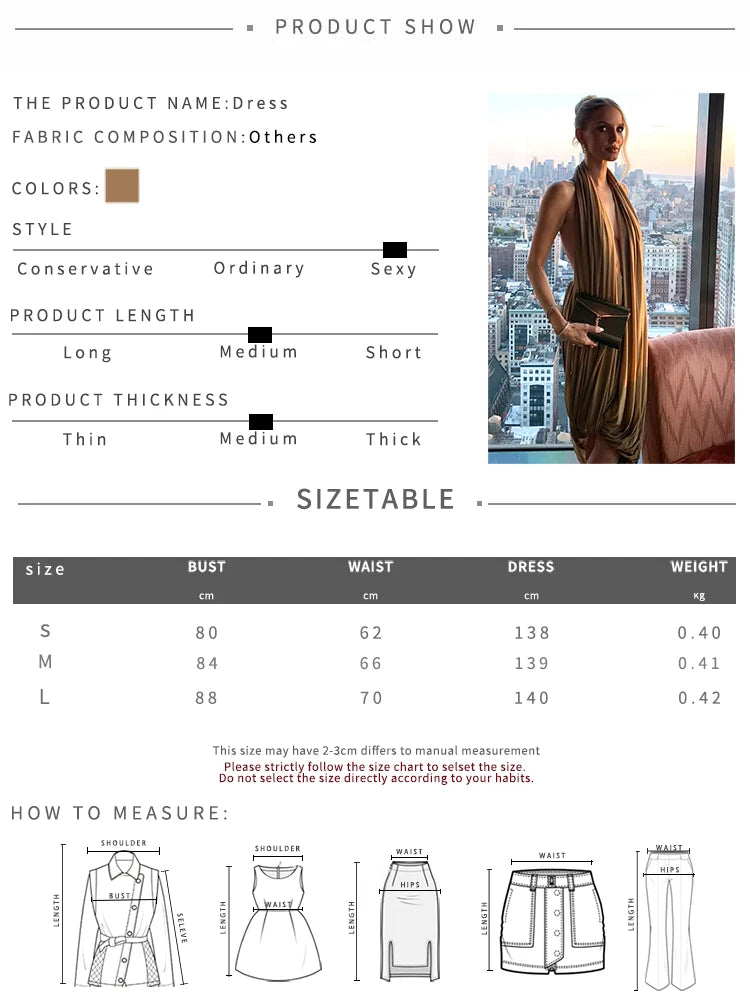 Chic Ruched Halter Bodycon Dress Backless Deep V Neck