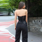 Sexy Lace Corset Strapless Top Hollow Sleeveless Vest