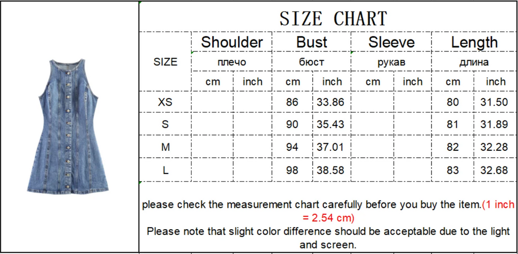 Casual Denim Mini Dress For Women Sleeveless Round Collar Single Breasted Slim Fit