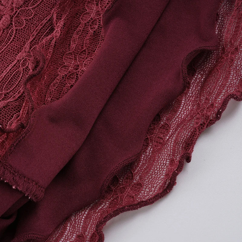 Sexy Wood Ear Lace-Tie Women Y2k Slim Square Collar Short Sleeve Camisole