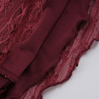 Sexy Wood Ear Lace-Tie Women Y2k Slim Square Collar Short Sleeve Camisole