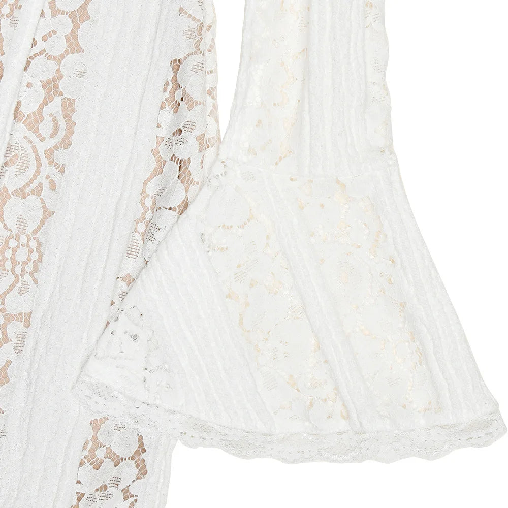 Lace Evening Dress Sleeve Elegant Party Gown