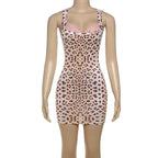 Print Mini Dress With Lace Patchwork And Curve Defining Fit