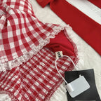 Halter Neck Bow Plaid Crop Top With Shirred Back For Women Cute Fashion Blouse