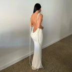 Backless Maxi Sundress With Spaghetti Straps