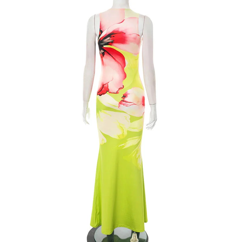 Floral Sleeveless Maxi Dress