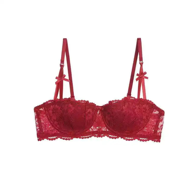 French Lace Half Cup Push Up Bra Ultra Thin Comfort With Minimalist Edge For Women
