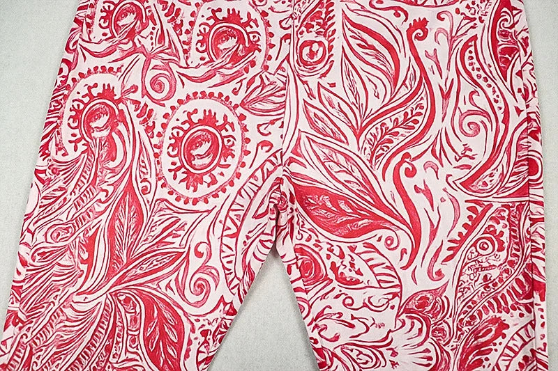 Paisley Print Backless Halter Crop Top Two Piece Set With Lace Up Detail And Skinny Pants