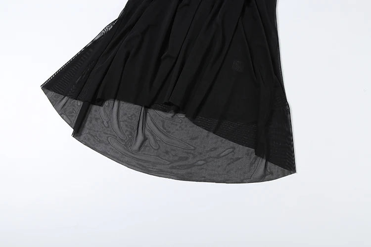 Sheer Halter Gown With Chain Detailing Backless Sleeveless