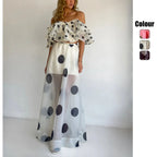 Sexy Print Asymmetrical Hem Long Skirt Set Fashionable Sleeveless Women's Polyester Fabric Casual Leisure Suit
