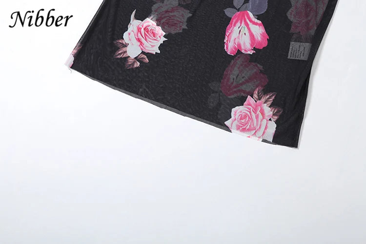 Floral Rose Print Backless Halter Maxi Dress
