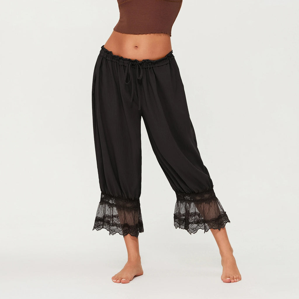 Vintage Lace Trim Pettipants For Under Dresses With Elastic Waist Bloomers Pantaloons