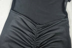 Backless Maxi Dress With Turtleneck Mesh Patchwork