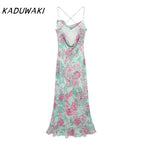 Fairy Garden Coquette Style Floral Print Dress For Women Knee Length