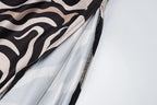 Zebra Print Maxi Dress With Lace Patchwork And Backless Slit l