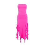 Tube Top Strapless Sexy Midi Dress