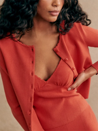 Jacquard Knit Cardigan & Cami Set