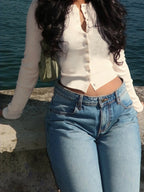 O-Neck Cardigan With Long Sleeves Slim Fit