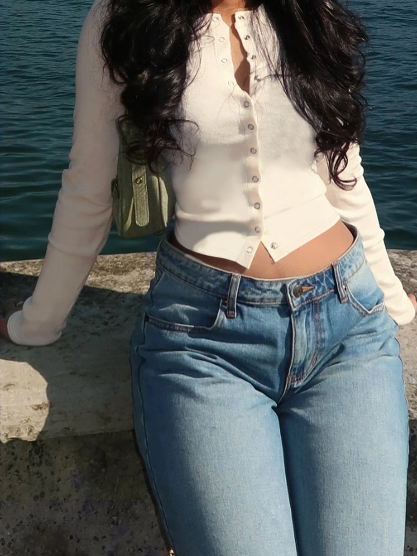 O-Neck Cardigan With Long Sleeves Slim Fit