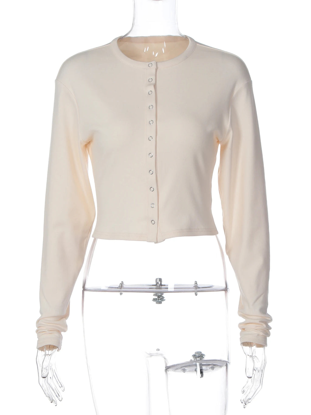 O-Neck Cardigan With Long Sleeves Slim Fit