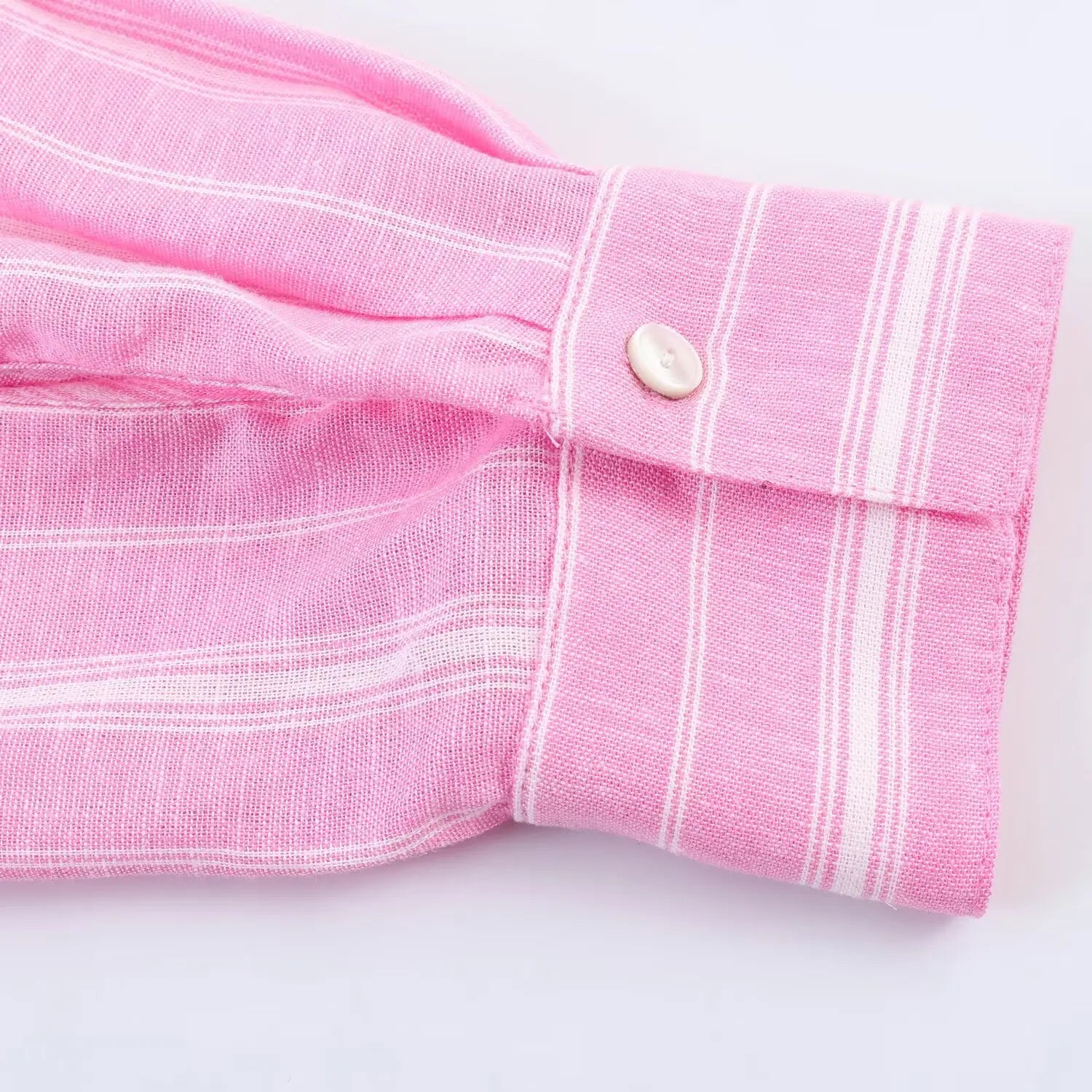 Pink Stripe Shirt Set With Pleated Long Skirt Elegant Two Piece Suit