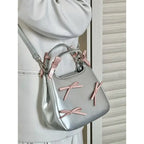 Dreamy Harajuku Bow Bucket Bag Blue Crossbody