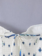Boho Floral Dream Two Piece Set With Corset Wrap And Wide Leg Pants