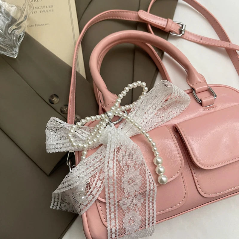 Minimalist PU Leather Crossbody With Pocket Design For Women Mini Square Shoulder Style