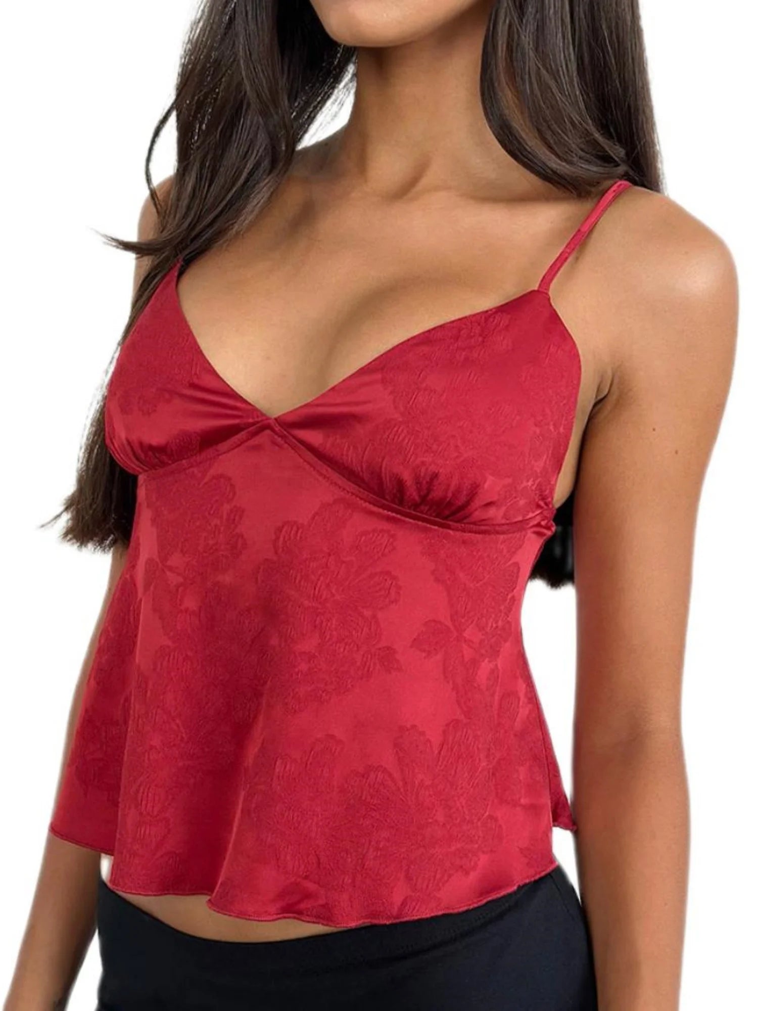 Women 2000s Aesthetic V Neck Spaghetti Strap Sleeveless Camisole