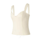 Sleeveless Off Shoulder V Neck Crop Camisole With Backless Silhouette